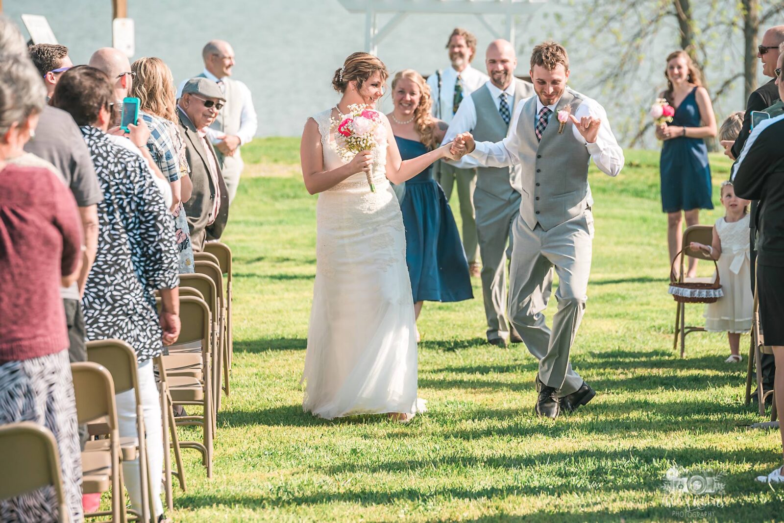 Bride and Groom Celebrate