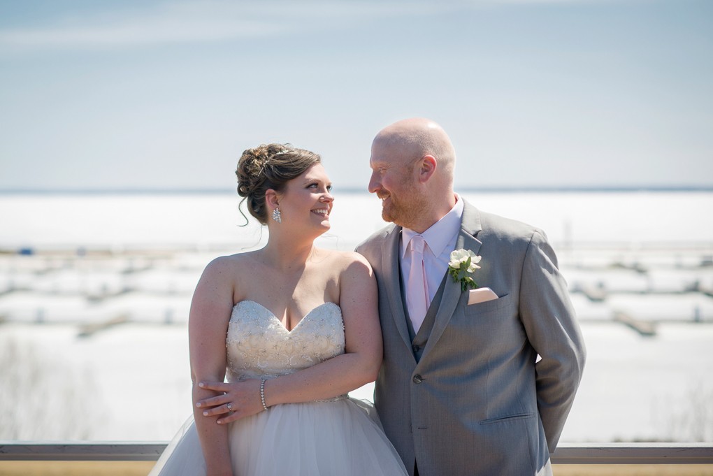 Bride and Groom at Washburn Marina